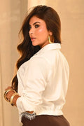Blusa Larga Manga Larga DF02813 para mujer dyaboo crudo blanco