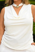 Blusa Larga SIsa Plus DP02180 para mujer dyaboo crudo/blanco