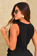 Blusa Larga Sisa DF02418 para mujer dyaboo negro
