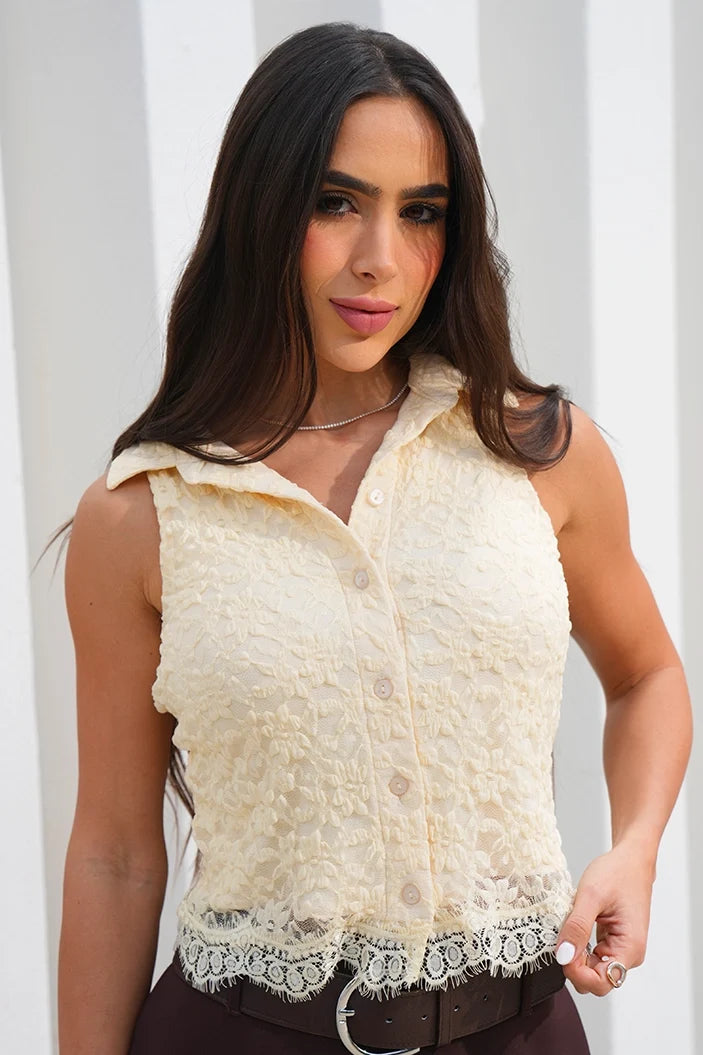 Blusa Larga Sisa DF02547 para mujer dyaboo panacota