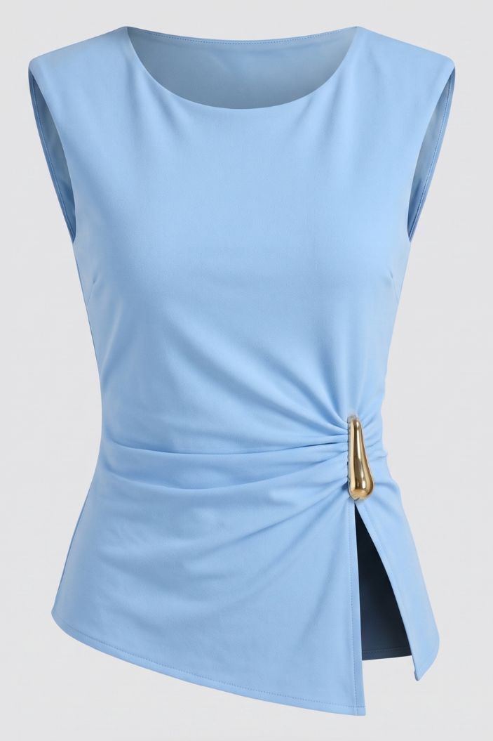 Blusa Larga Sisa DF02605 para mujer dyaboo azul