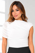 Blusa Larga Sisa DF02722 para mujer dyabooc crudo/blanco