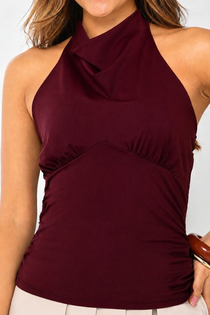 Blusa Larga Sisa DF02724 para mujer dyaboo vinotinto