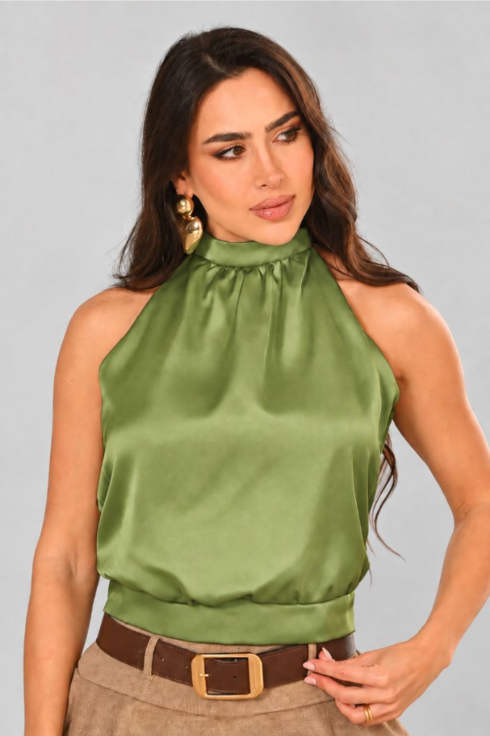 Blusa Larga Sisa DF02763 para mujer dyaboo verde pistacho
