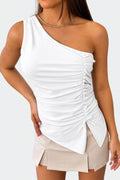 Blusa Larga Solo Hombro DF02699 para mujer dyaboo crudo/blanco