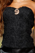 Blusa Larga Strapless DF02475 para mujer dyaboo negro