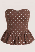 Blusa Larga Strapless DF02606 para mujer dyaboo cafe