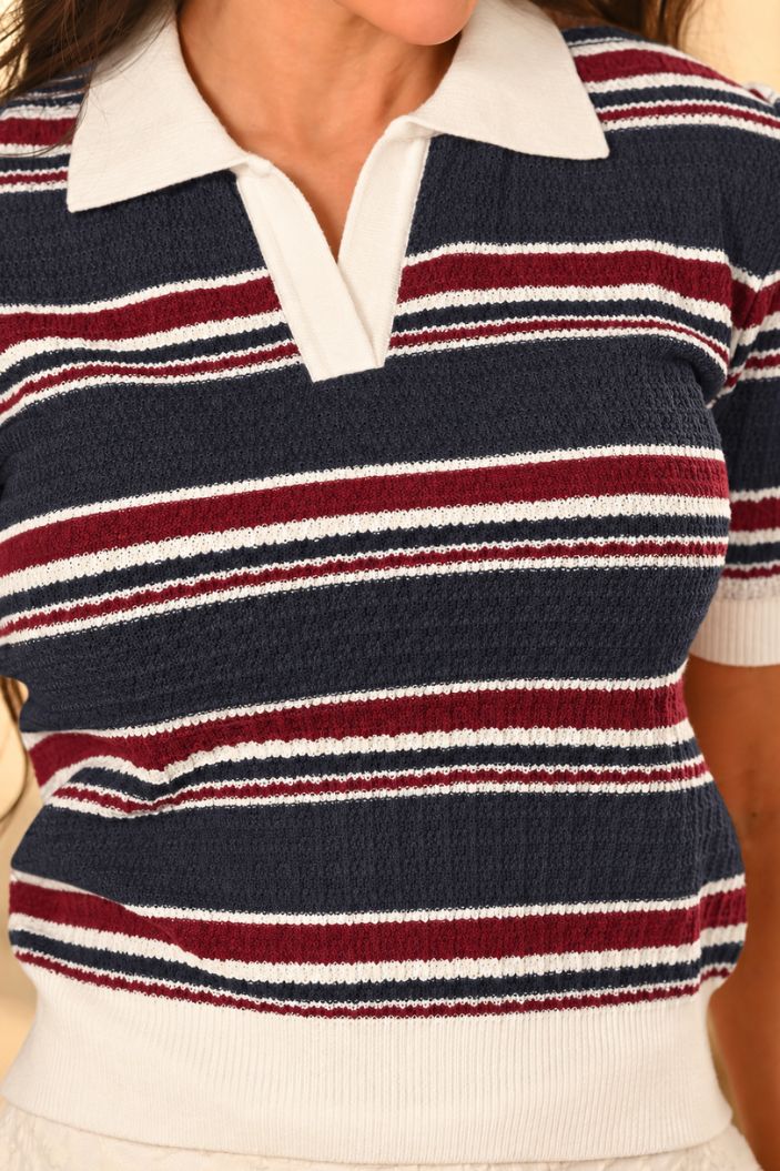 Blusa Larga TF02601 para mujer dyaboo rojo/azul