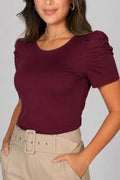 Blusa Manga Corta 1102017 | Magnolia para mujer dyaboo vinotinto