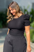 Blusa Manga Corta 1102017  elaborada en viscosa para mujer dyaboo negro