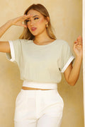 Blusa  Manga Corta DF01647 para mujer dyaboo verde 01