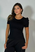Blusa Manga Corta en globo para mujer dyaboo 1102017 Negro 7
