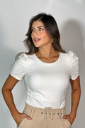 Blusa Manga Corta en globo para mujer dyaboo 1102017 crudo 5