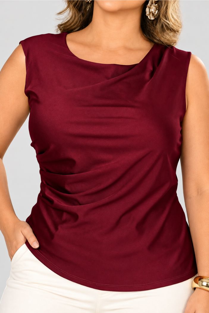Blusa Manga Larga DP02226 para mujer dyabo  vinotinto