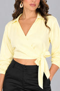 Blusa Manga larga satin DF01467 para  mujer amarillo