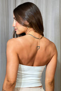 Blusa Strapless DF01777 para mujer dyaboo-beige