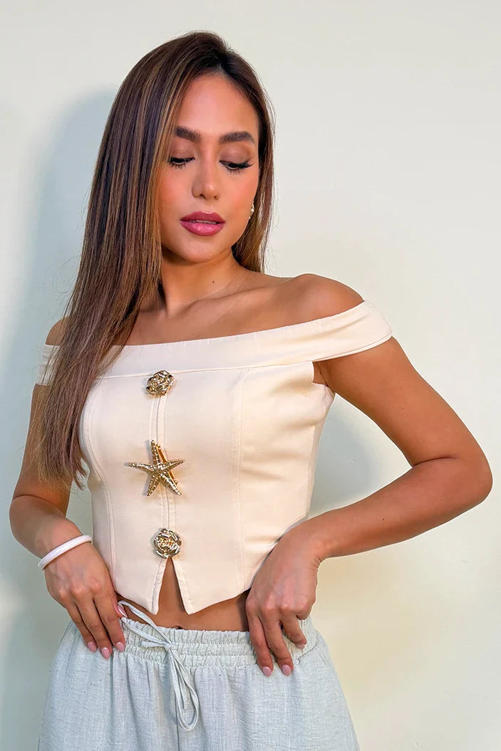 Blusa Strapless DF01B03 para mujer dyaboo panacota