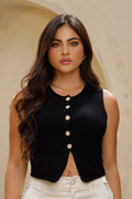 Blusa TF02310 para mujer confeccionado en tejido suave de punto dyaboo color negro