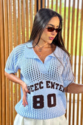 Blusa Tejida TF02551 para mujer dyaboo azul
