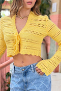 Blusa Tejida Tf02386 Para mujer dyaboo color amarillo