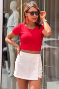 Blusa corta 5240023 basica elaborada en tela viscoza para mujer dyaboo rojo