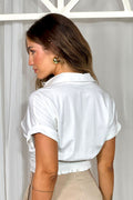 Blusa corta camisera para mujer dyaboo DF01471 cruda blusa