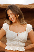 Blusa estilo romantico DF01848 para mujer dyaboo beige