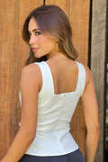 Blusa larga DF02402 para mujer dyaboo crudo/blanco