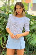 Blusa larga ojalillo camisa crudo blanco dyaboo DF02227