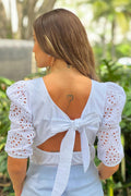 Blusa larga ojalillo camisa crudo blanco dyaboo DF02227