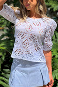 Blusa larga ojalillo camisa crudo blanco dyaboo DF02227