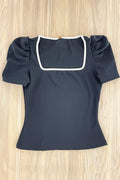 Blusa larga para mujer dyaboo DF02179 negra