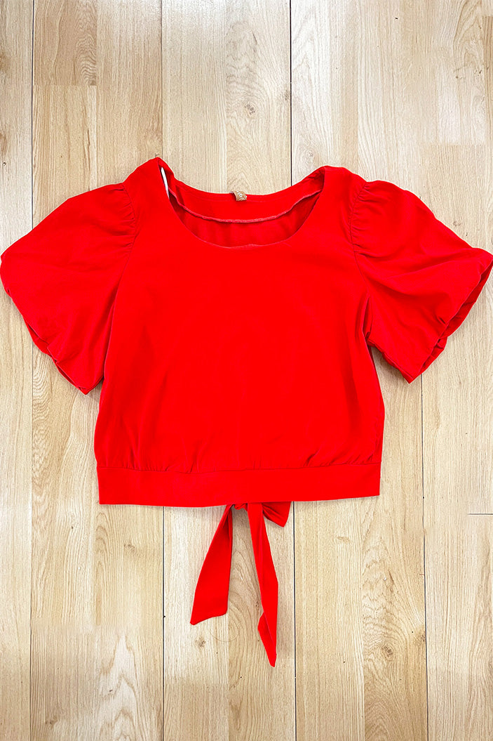 Blusa manga corta talla grande plus para mujer dyabooDP02092 roja