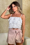 Blusa ojalillo para mujer dyaboo DF01498 cruda blanca