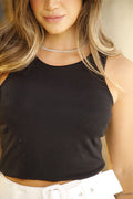 Blusa sisa DF01671 con piedras decorativas para mujer dyaboo negro  2