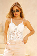 Blusa sisas con encaje para mujer dyaboo DF01616 blanca