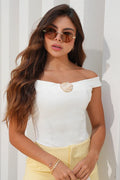 Body Bandeja DF05108 para mujer dyaboo crudo/blanco