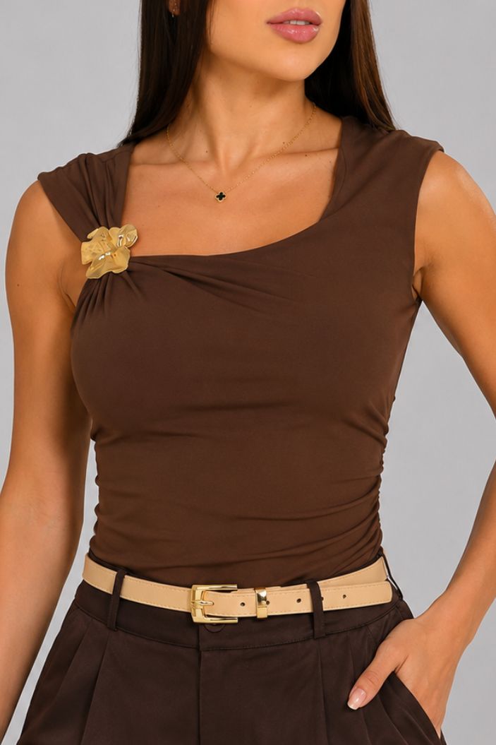 Body Sisa DF05146 Para mujer dyaboo cafe