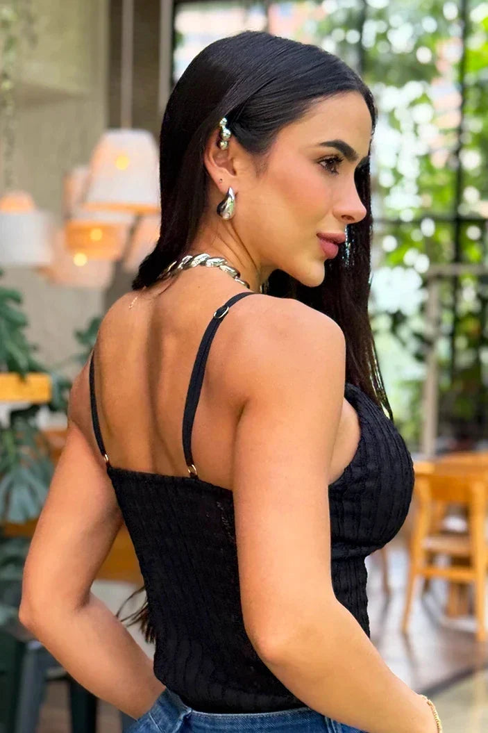 Body Tiras DF05118 para mujer dyaboo negro