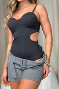 Body cut out DF05036 para mujer dyaboo negro
