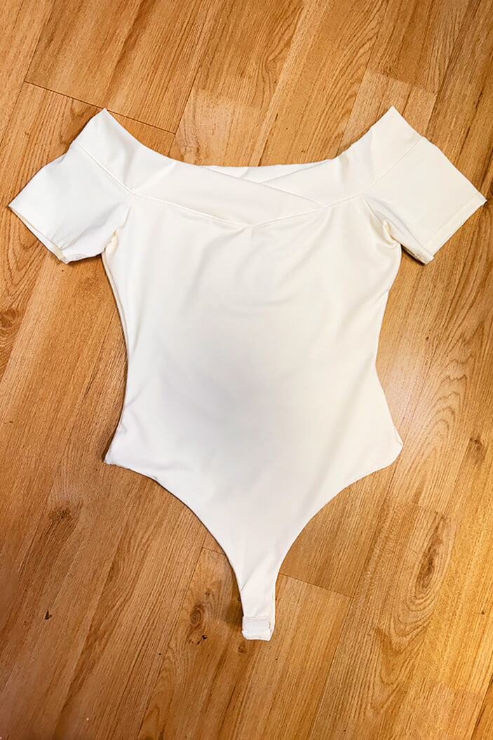 Body escote bandeja para mujer DF05019 dyaboo crudo blanco