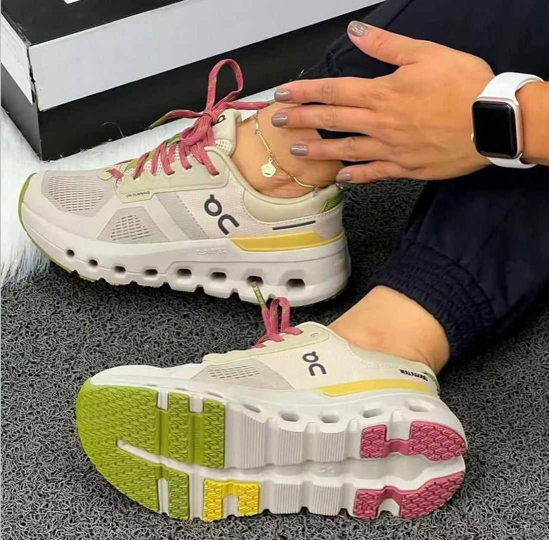 Tenis importados mujer CREMA X ROSA