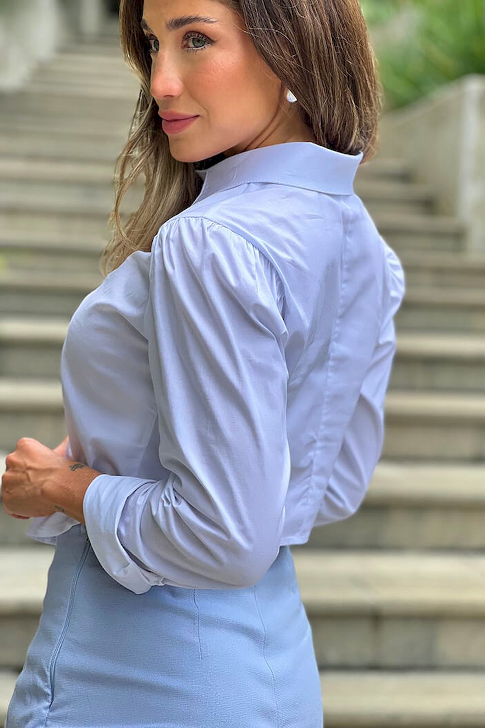 Camisa Camisera corta blanca dyaboo DF21209
