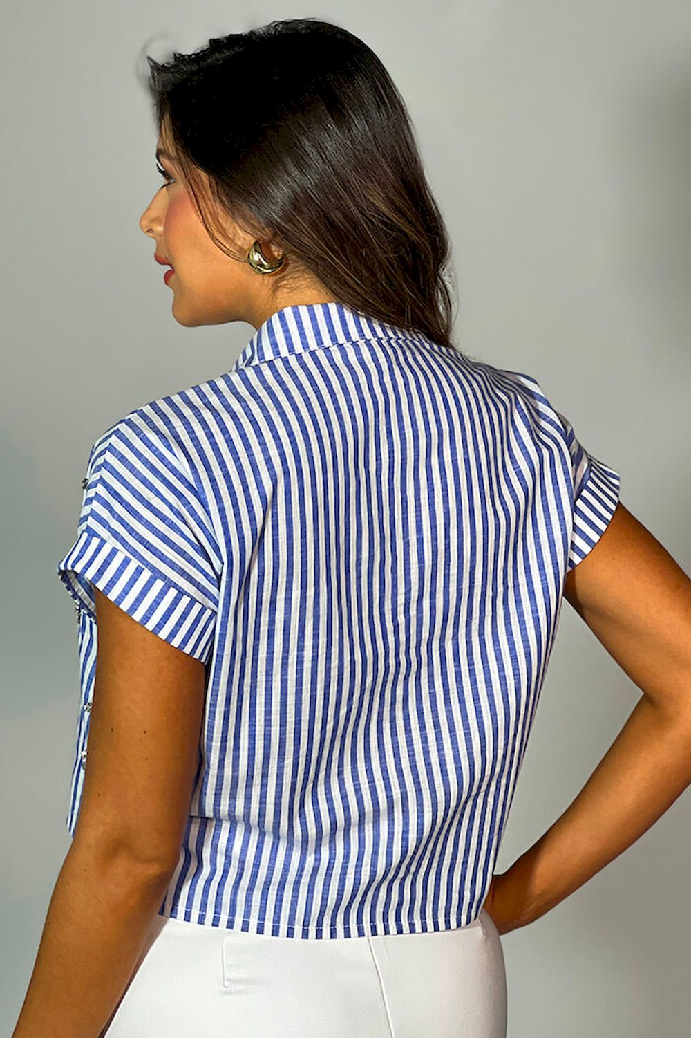 Camisa Manga Corta rayas para mujer dyaboo DF21201