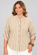Camisea Larga Plus DP21095 para mujer dyaboo beige