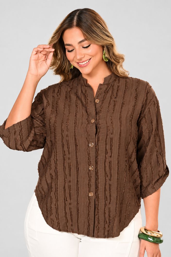 Camisea Larga Plus DP21095 para mujer dyaboo cafe