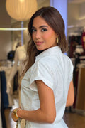 Camisera Corta DF21356 para mujer dyaboo beige