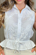 Camisera DF21291 elaborada en algodón con grabados para mujer dyaboo/crudo-blanco