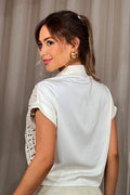Camisera DF21294 corta ajustable con botones, tejida dyaboo crudo 1