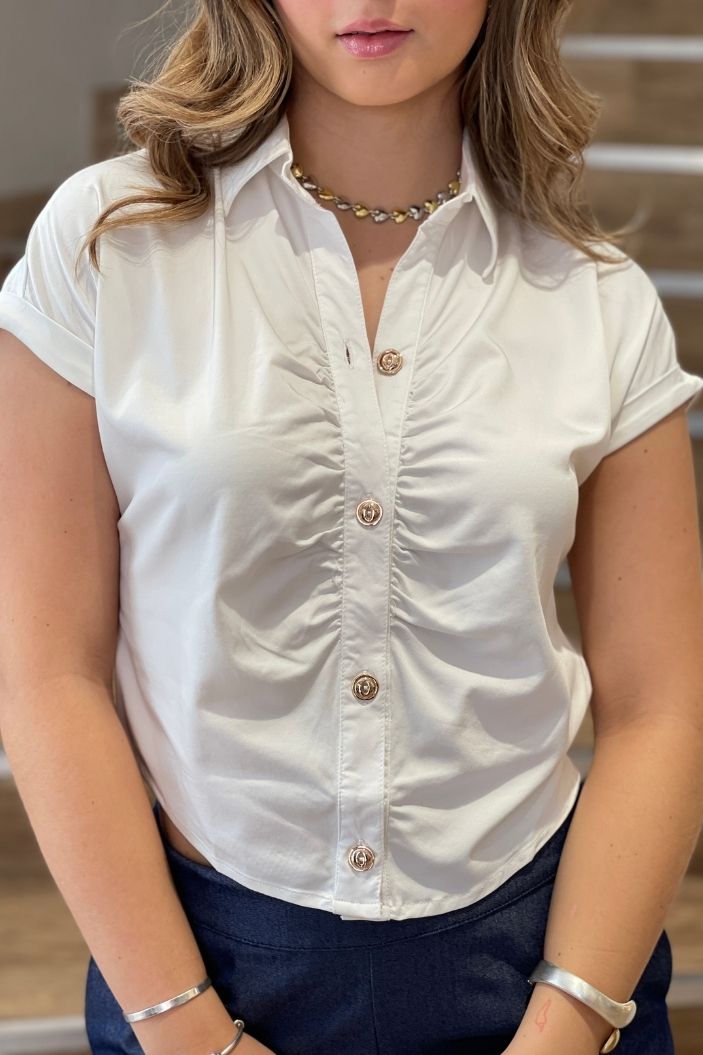 Camisera DF21323 para mujer dyaboo crudo/blanco
